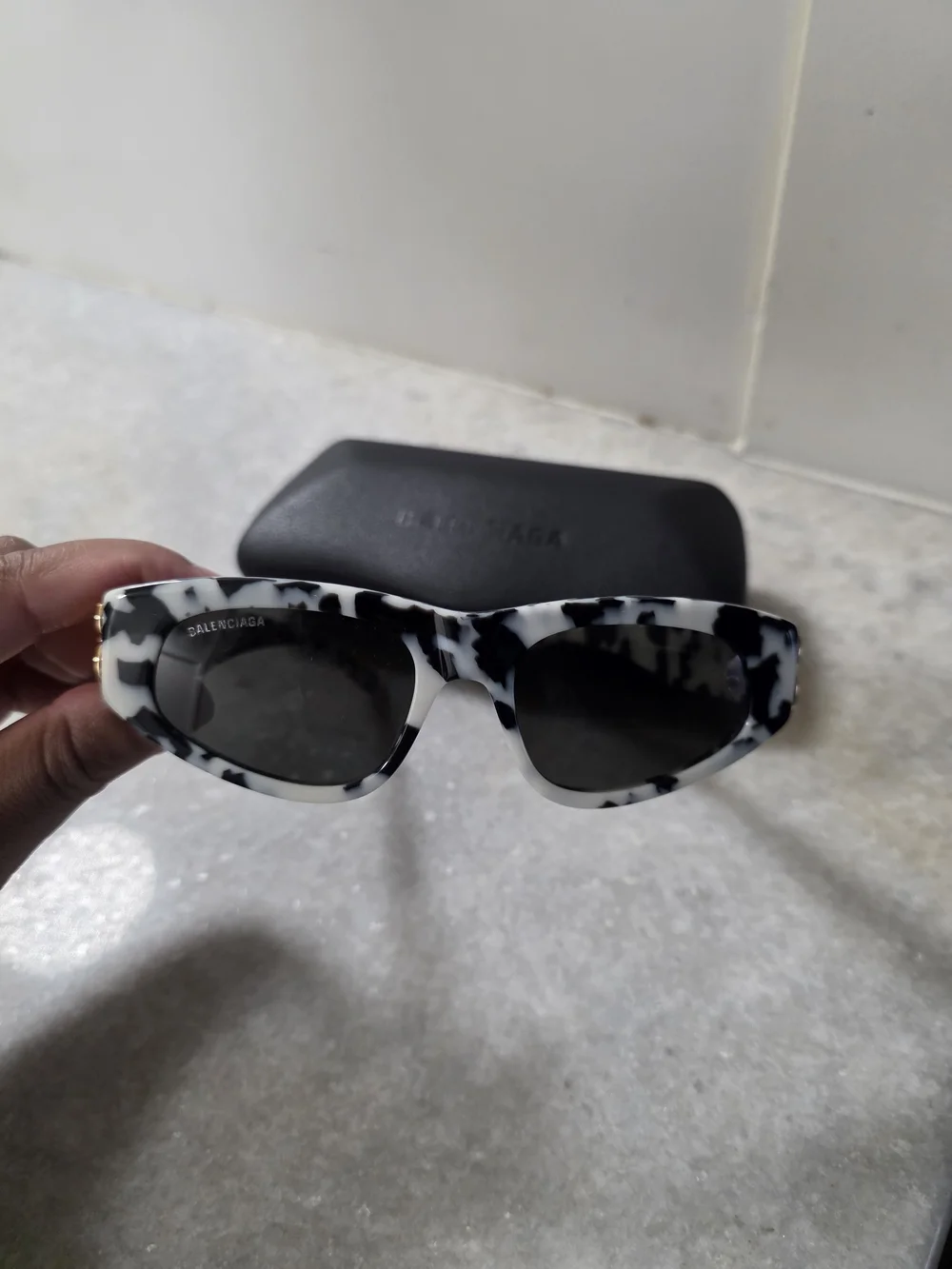 Balenciaga Cat Eye Havana Gold Grey Sunglasses